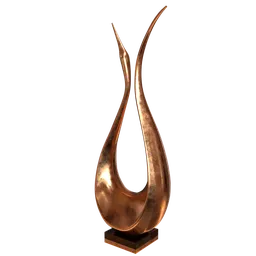 "Bronze swan sculpture 3D model for Blender 3D: sleek, flowing shapes inspired by Taravat Jalali Farahani. PBR/Procedural materials for customizable use in decoration and more. Available for download with high-quality Vray rendering."