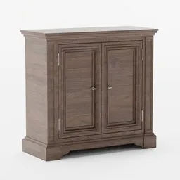 Highly detailed wooden dresser 3D model with textured surface, suitable for Blender rendering.