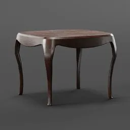 Elegant 3D-rendered chair with curved legs and ornate details, ideal for Blender vintage scene assets.