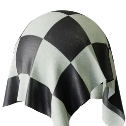Black white check fabric