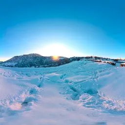 Snowy Mountain Winter Sunset HDRI