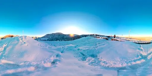 Snowy Mountain Winter Sunset HDRI