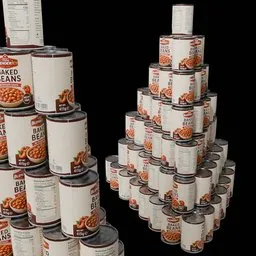 Realistic Arranged Canned Goods