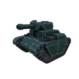 "Green tank model for Blender 3D - perfect for video games. Combines hand-painted and procedural textures for enhanced detailing. Suitable for creating winter-themed levels in Age of Empires 2 or similar games."