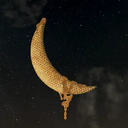 3D honeycomb structure floating in starry sky with volumetric clouds, Blender scene for creative use.