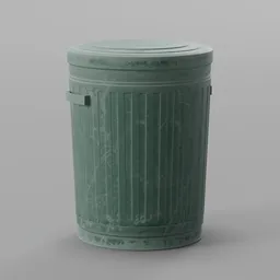 Green Plastic Trash Bin