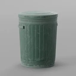 Green Plastic Trash Bin