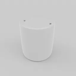 Sleek white 3D model of a modern cylindrical tableware piece designed for Blender 3D artists.