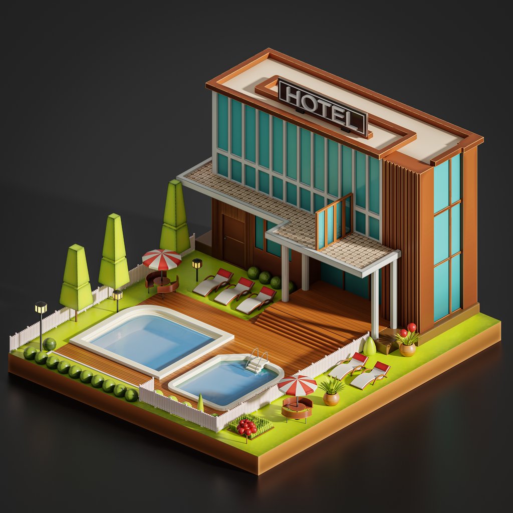 Hotel | Architectural Scenes models | Blendkit