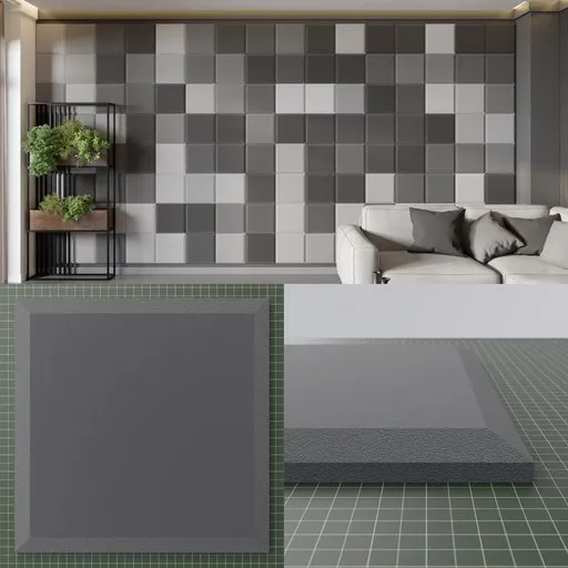 3D rendered foam acoustic panel in diamond design, customizable colors, for Blender 3D art projects.