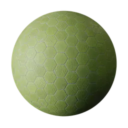 Hexagonal green tiles