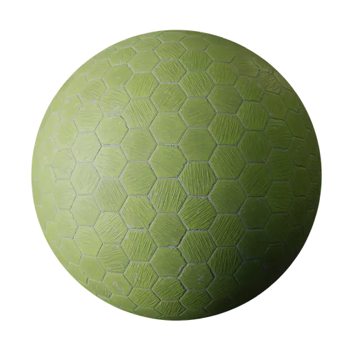 Hexagonal green tiles