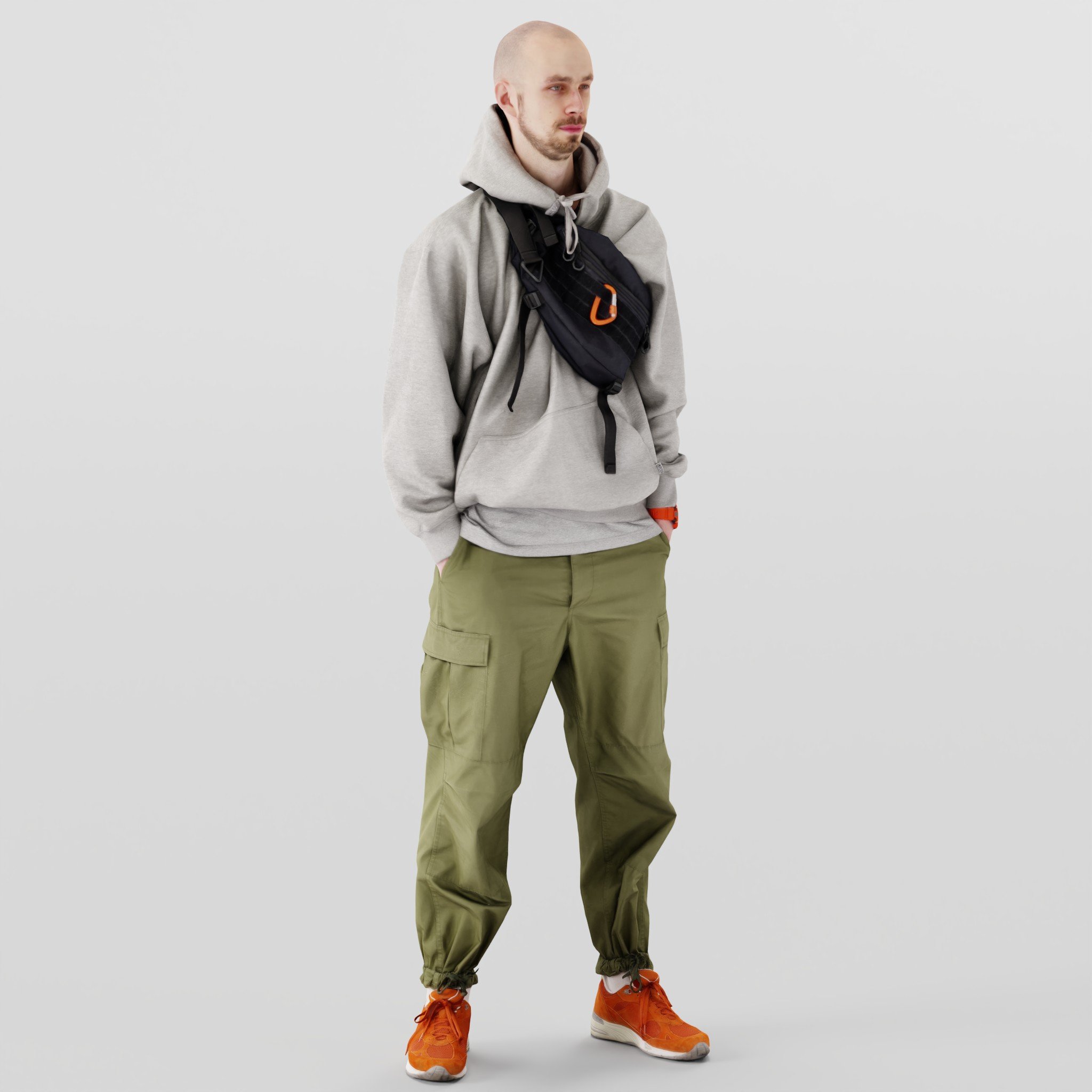 Young Bald Tall Man | 3D Men models | BlenderKit