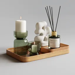 Set Decor - Difuser - Candle - Statue