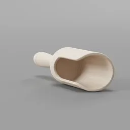 3D wooden scoop model designed in Blender, suitable for photorealistic kitchen renderings and simulations.