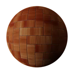 High-quality, aged herringbone wood tiles PBR texture for 3D modeling and rendering in Blender.