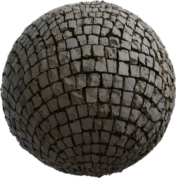 Cobblestone texture for 3D modeling, suitable for PBR rendering in Blender and other platforms, created by Rob Tuytel.
