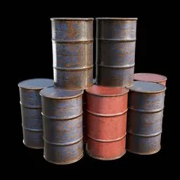 Realistic Metal Barrel Arrangment