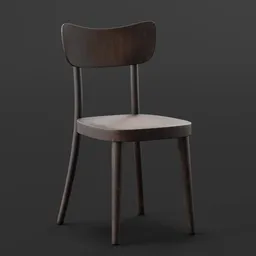 Highly detailed 3D model of a texture-rich brown chair, suitable for Blender and CGI interiors.