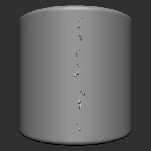 3D Sculpting Brush ER Welding Brush 33 depicting realistic welding effects on a cylindrical metal 3D model.