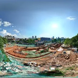 Construction Site Bluesky Yellow Ground