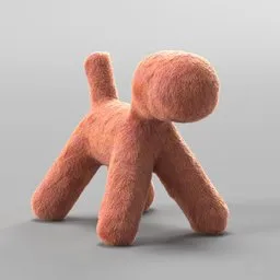 3D plush toy model with detailed fuzzy texture, suitable for Blender rendering, in a neutral pose.