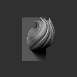 Sculpting tool for 3D stylized spiky female hair strand, ideal for character hairstyling in Blender.