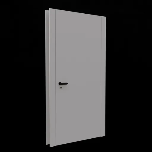 Sleek white modern 3D door model for Blender, contemporary design with minimalist handle.