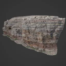 Rocky Strata Mountain Cliff Photoscan