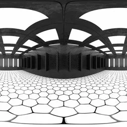 Futuristic Hex Grid Hall HDRI