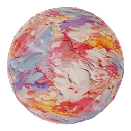High-resolution PBR texture of vibrant abstract oil painting material for 3D modeling and rendering in Blender.
