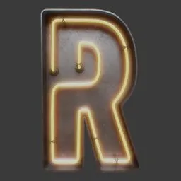 Neon Letter R