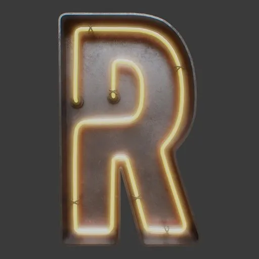 Neon Letter R