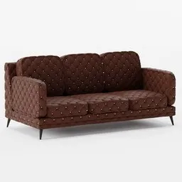 "3D model of a dark red leather studded sofa in Blender 3D, perfect for adding classic aristocratic charm to your virtual interiors. Featuring hexagonal-shaped cushions and photorealistic rendering, this sofa is a must-have for your 3D design library."