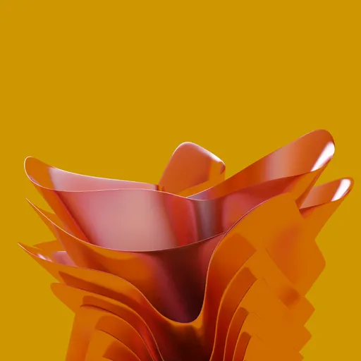 Abstract Orange Layered Flower Model