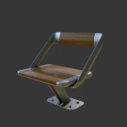 Modern 3D bench model with sleek wood and metal design, created with Blender 3.6, showcasing functionality and style.