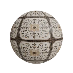 Ceramics marble medallion floor