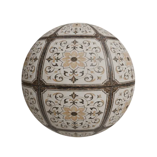 Ceramics marble medallion floor