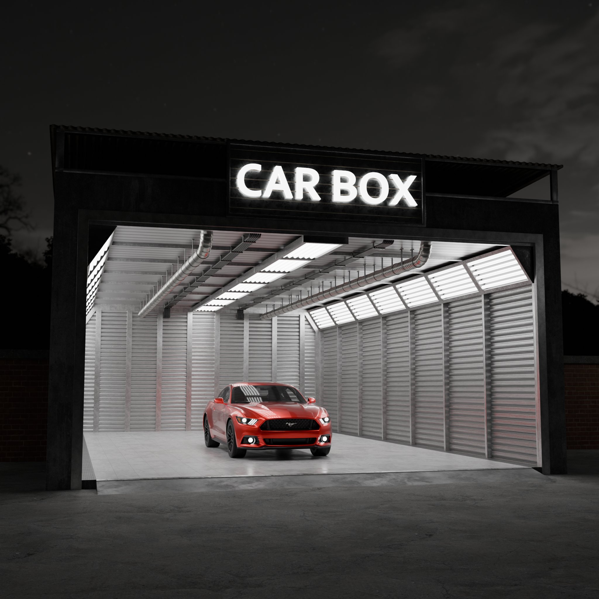 Car Box - Garage | Studio scenes | BlenderKit