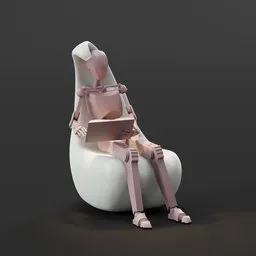 Innovative 3D-modelled chair with lighting, ideal for dark exhibitions and museums, showcasing Blender's rendering capabilities.