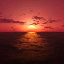 Large Sun over Ocean Sunset