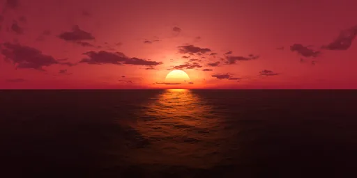 Large Sun over Ocean Sunset