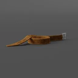 High-quality 3D leather belt model with a realistic texture, ideal for Blender rendering in historic and fantasy settings.