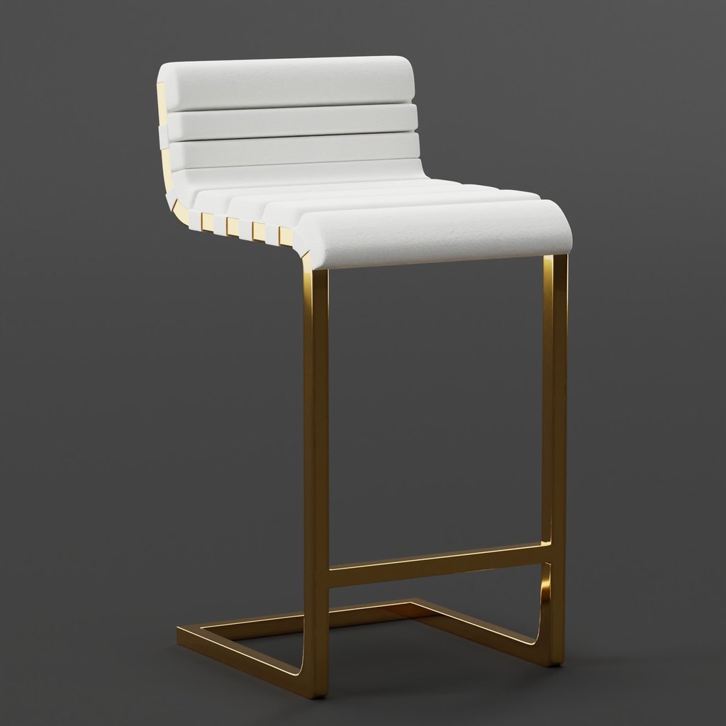 BlenderKit Download the Simple Elegant Padded Bar Stool model