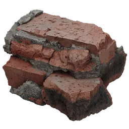 "Create realistic ruins and abandoned buildings with this highly-detailed broken brick wall 3D model for Blender 3D. Perfect for gaming and architectural visualizations."