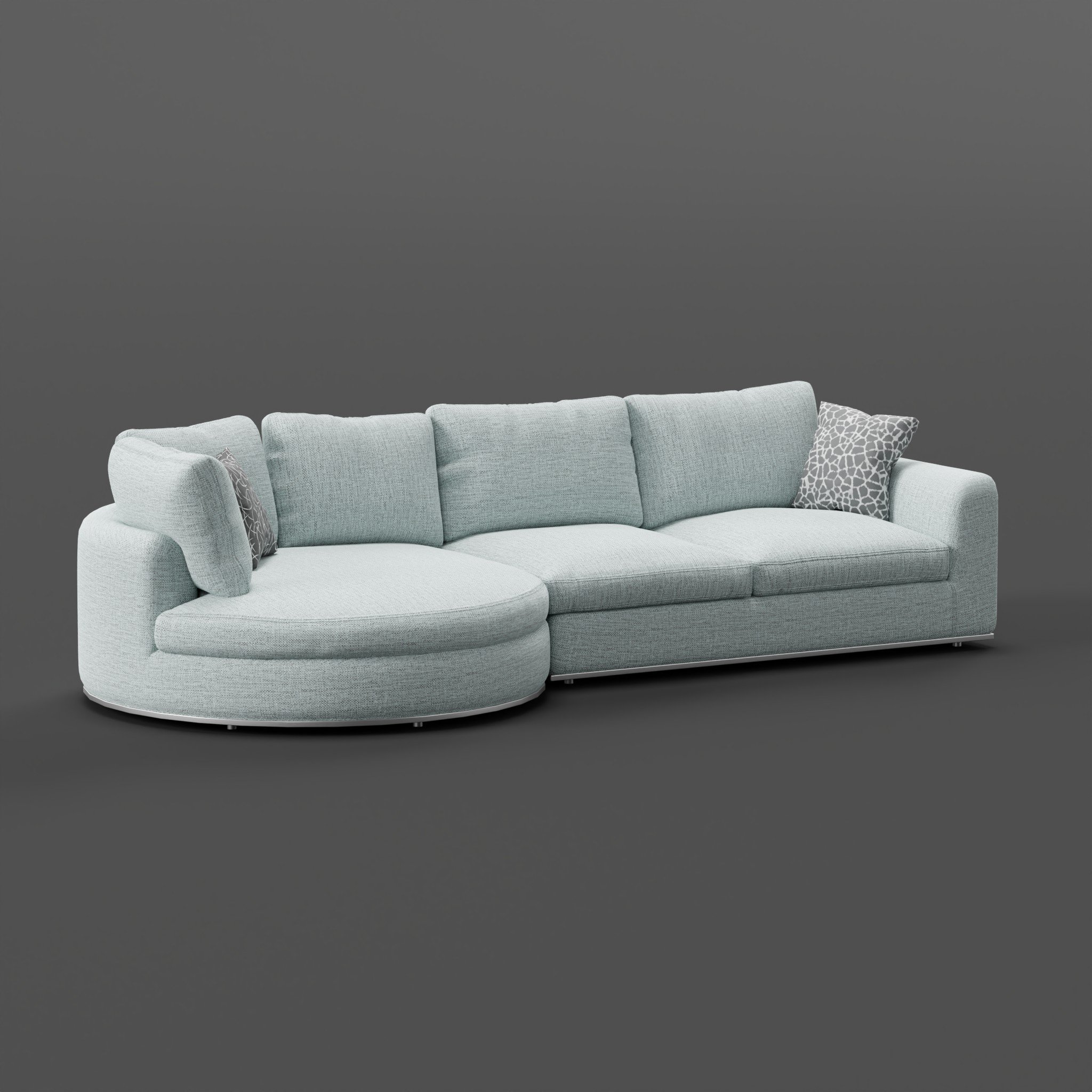 Hamilton Round Chaise Sectional Sofa FREE Sofas models BlenderKit