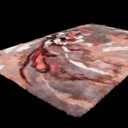 High-resolution 3D model of a luxurious silk-textured rug with a peony design, suitable for interior visualization in Blender.