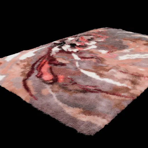 High-resolution 3D model of a luxurious silk-textured rug with a peony design, suitable for interior visualization in Blender.