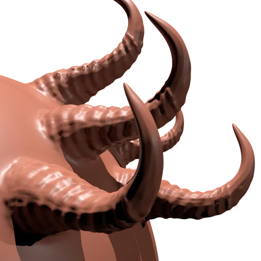 Blender 3D sculpting brush for creating detailed hooked horns on digital creatures and animals.