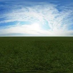 Green grass cloudy blue sky pure sky